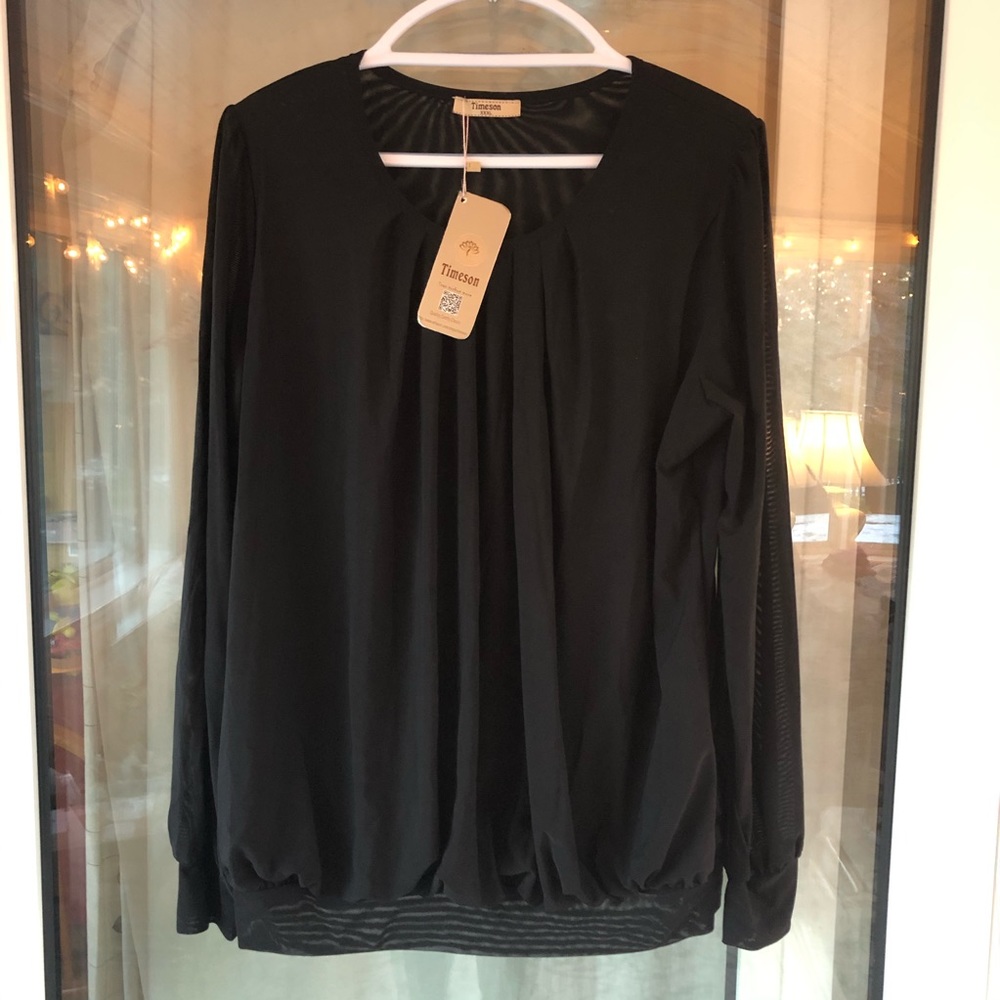 Timeson scoopneck pleated blouse top